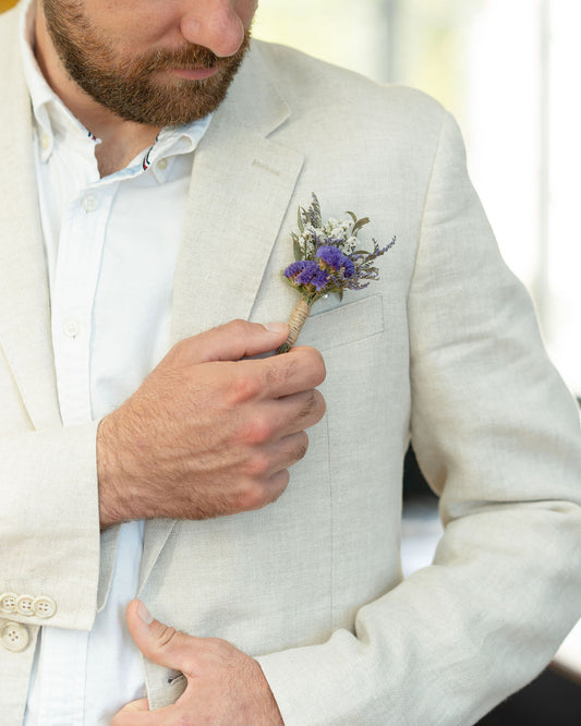 Boutonnière en fleurs séchées pour cérémonie - BERDER