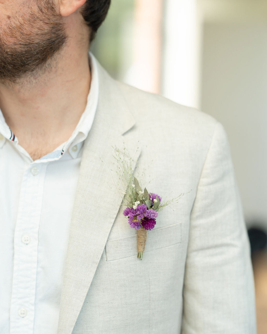 Boutonnière en fleurs séchées pour cérémonie - GROIX