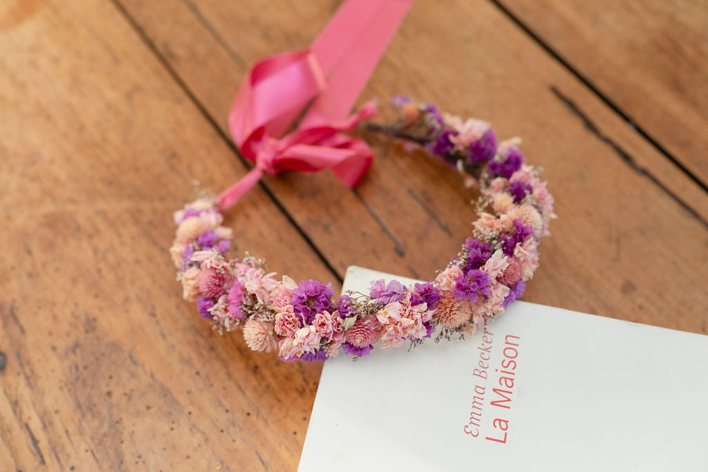 Couronne de tête en fleurs séchées pour cérémonie - Adulte - SAUZON