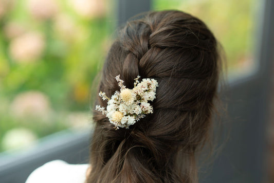 Pic à chignon en fleurs séchées pour cérémonie - HOUAT