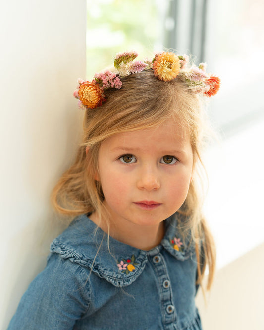 Kit DIY à réaliser - Couronne de tête enfant en fleurs séchées - Pastel