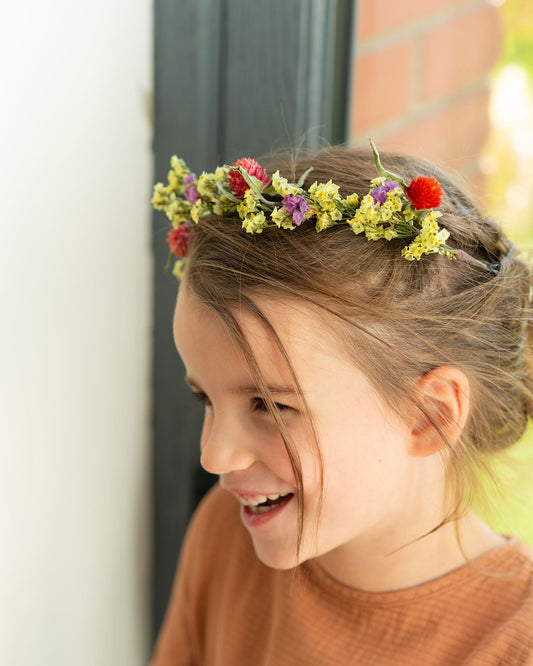 Kit DIY à réaliser - Couronne de tête enfant en fleurs séchées - Peps
