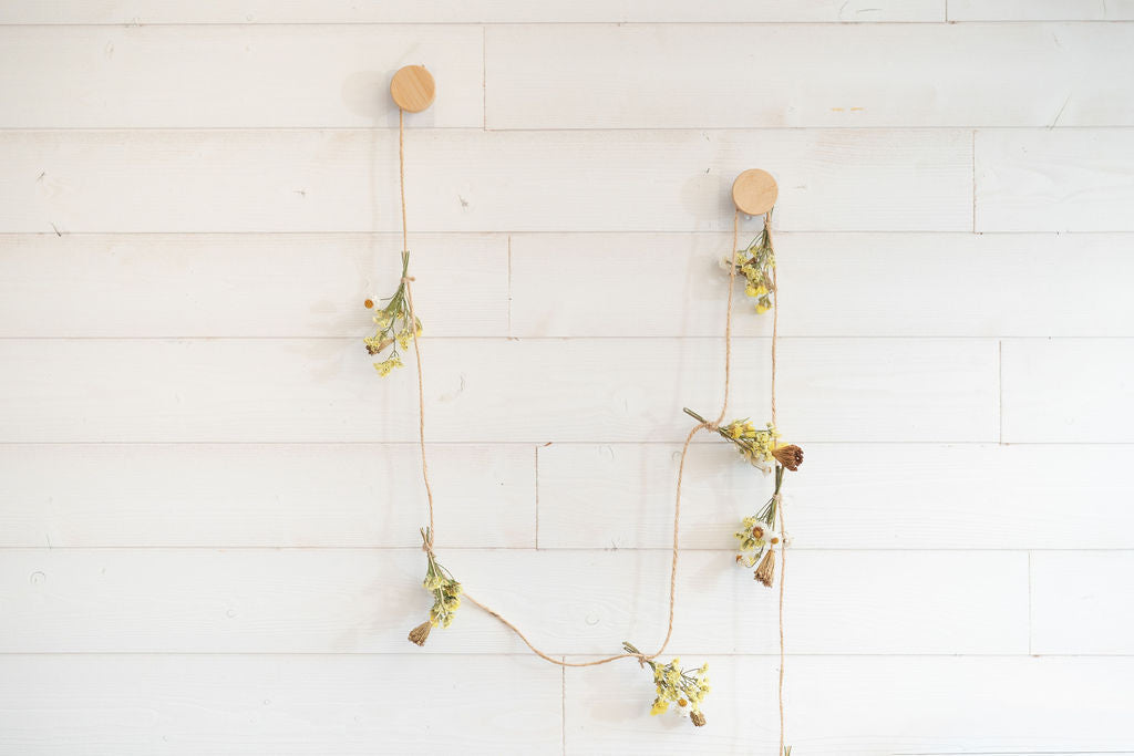 Kit DIY - Guirlande murale en fleurs séchées - Jaune