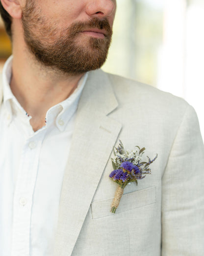 Boutonnière en fleurs séchées pour cérémonie - BERDER