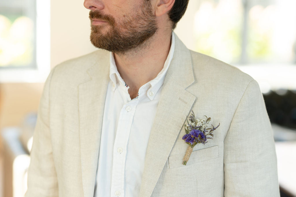 Boutonnière en fleurs séchées pour cérémonie - BERDER