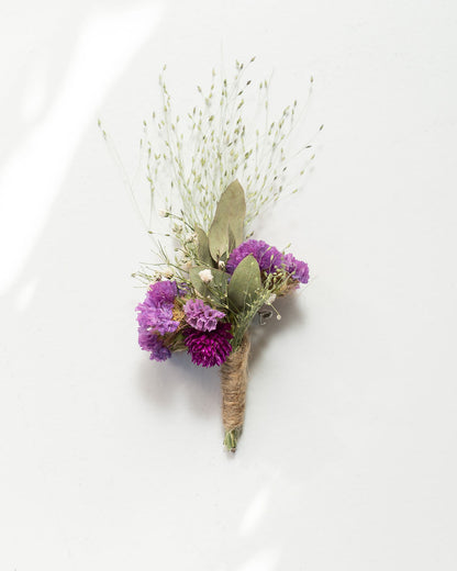 Boutonnière en fleurs séchées pour cérémonie - GROIX