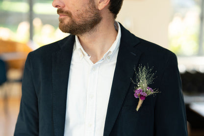 Boutonnière en fleurs séchées pour cérémonie - GROIX