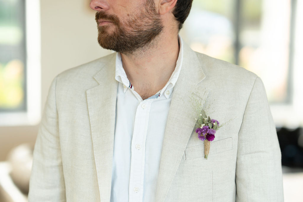 Boutonnière en fleurs séchées pour cérémonie - GROIX