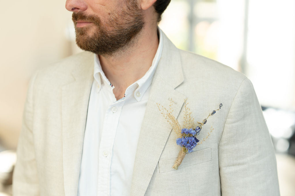 Boutonnière en fleurs séchées pour cérémonie - HOEDIC