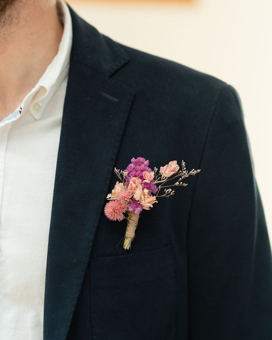 Boutonnière en fleurs séchées pour cérémonie - SAUZON