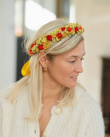 Couronne de tête en fleurs séchées pour cérémonie - Adulte - BREHAT