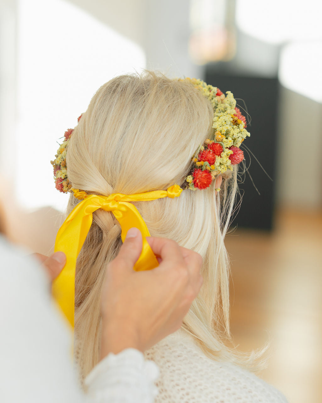 Couronne de tête en fleurs séchées pour cérémonie - Adulte - BREHAT