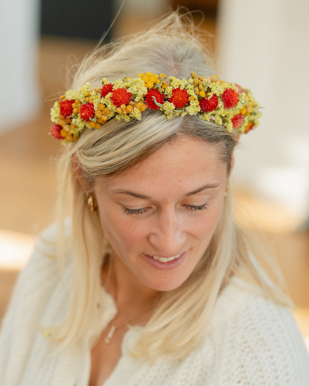 Couronne de tête en fleurs séchées pour cérémonie - Adulte - BREHAT
