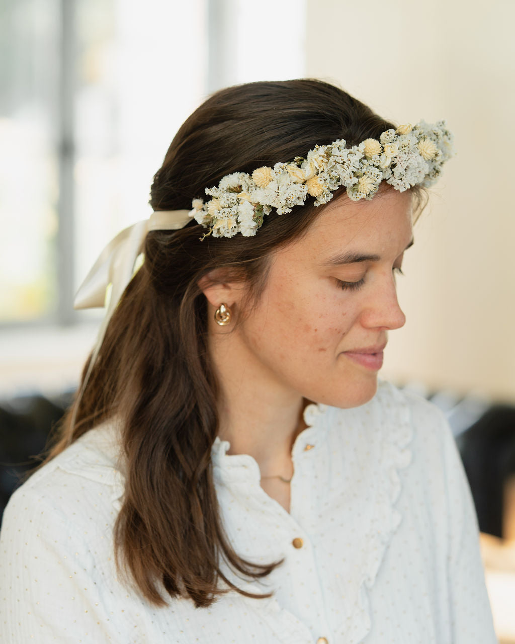 Couronne de tête en fleurs séchées pour cérémonie - Adulte - HOUAT