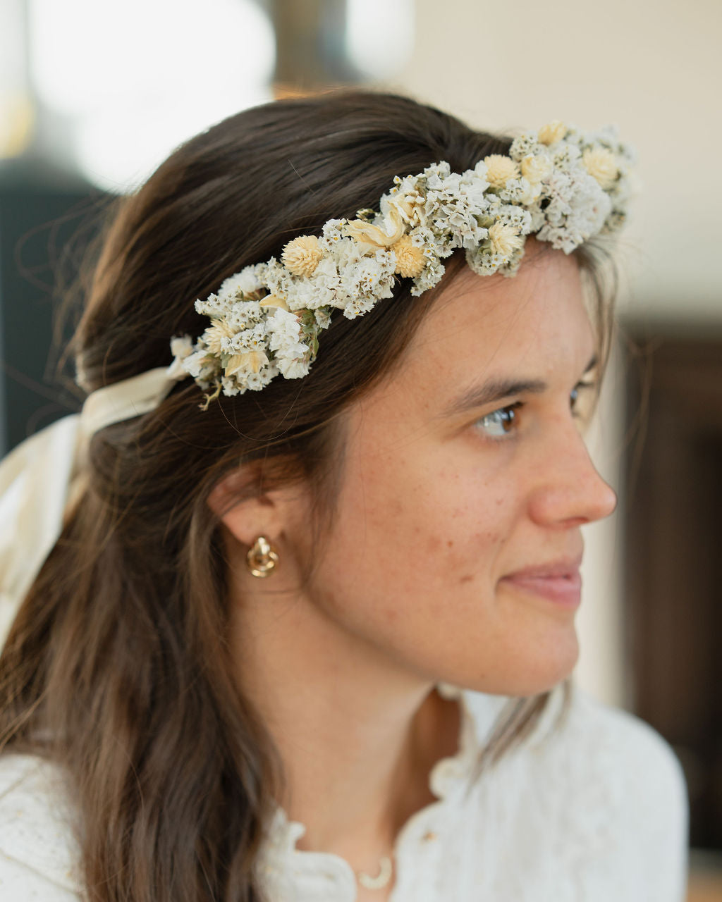 Couronne de tête en fleurs séchées pour cérémonie - Adulte - HOUAT