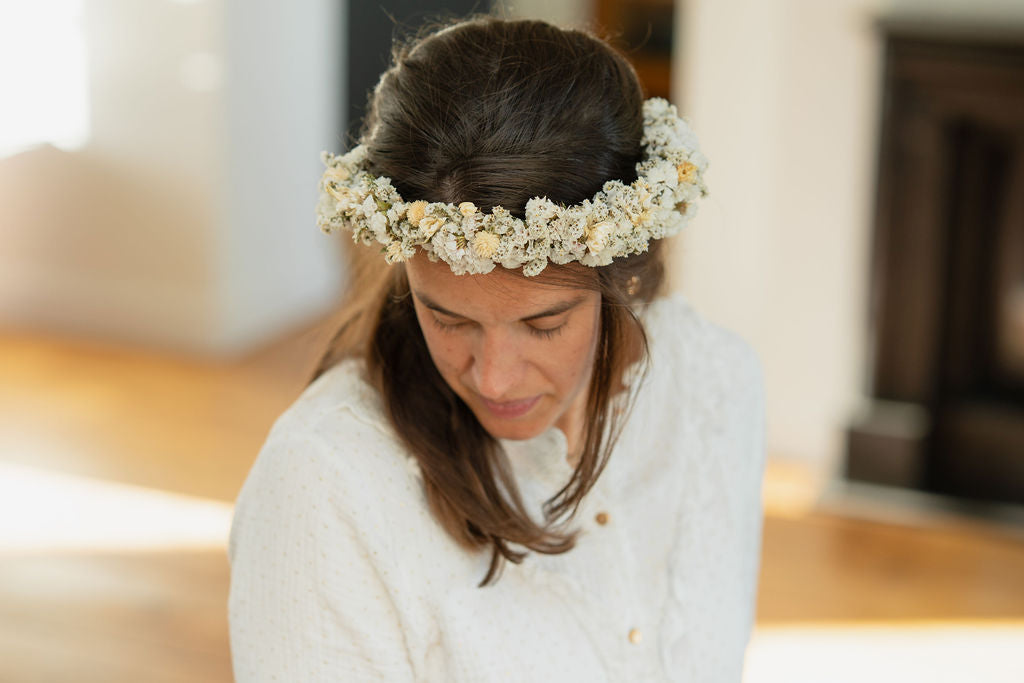 Couronne de tête en fleurs séchées pour cérémonie - Adulte - HOUAT