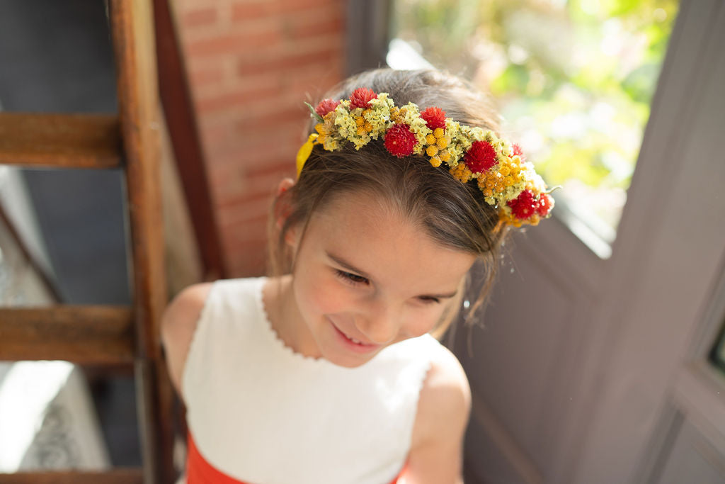 Couronne de tête en fleurs séchées pour cérémonie - Enfant - BREHAT