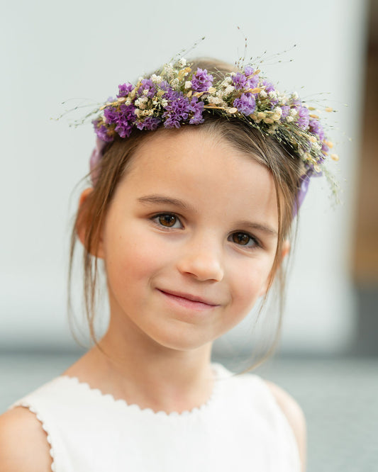 Couronne de tête en fleurs séchées pour cérémonie - Enfant - GROIX