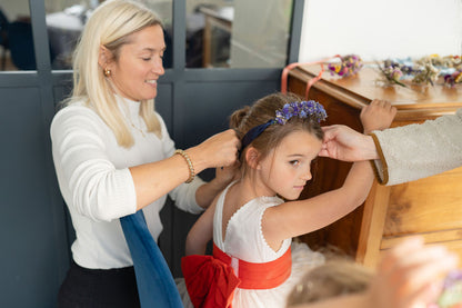 Couronne de tête en fleurs séchées pour cérémonie - Enfant - HOEDIC