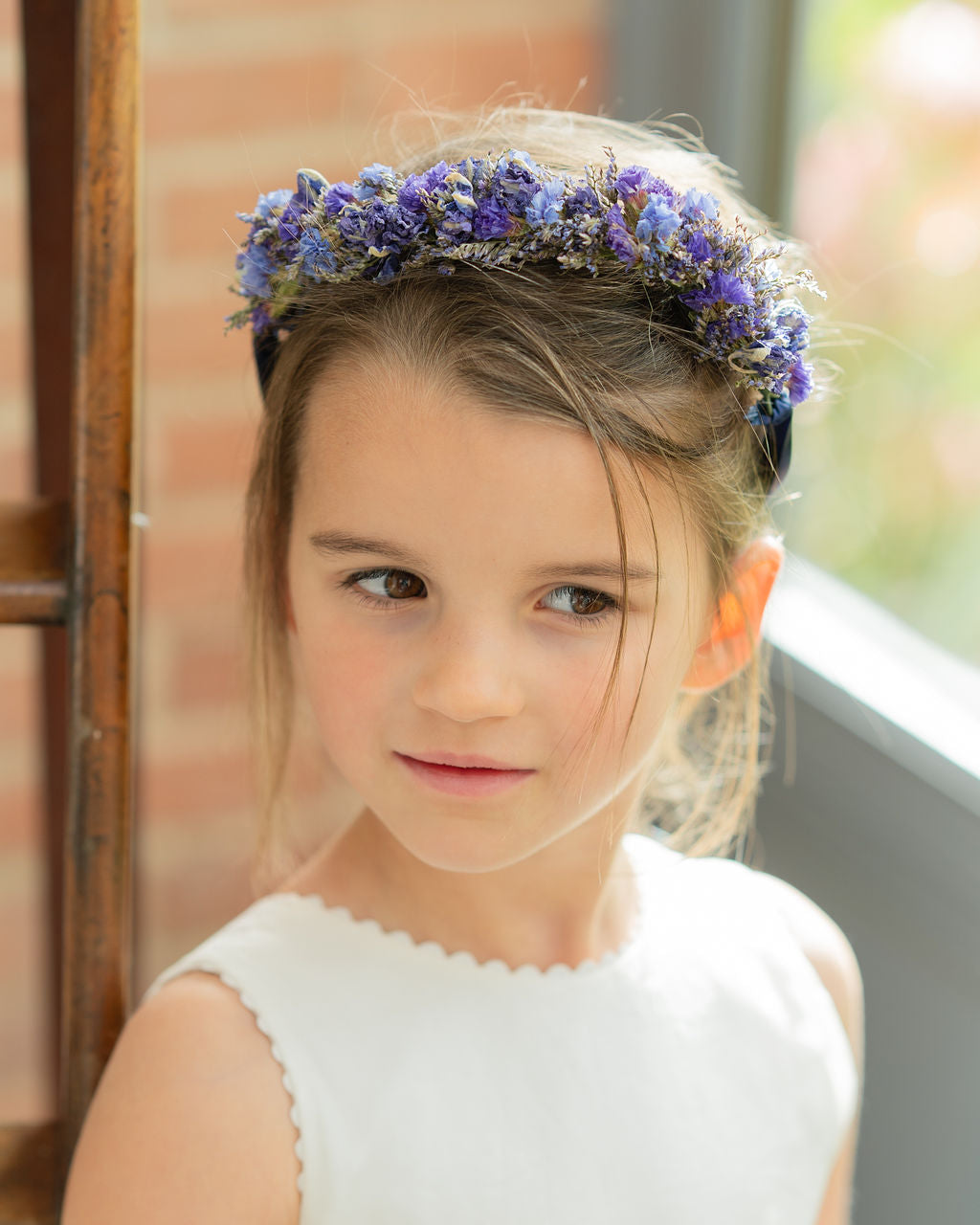 Couronne de tête en fleurs séchées pour cérémonie - Enfant - HOEDIC