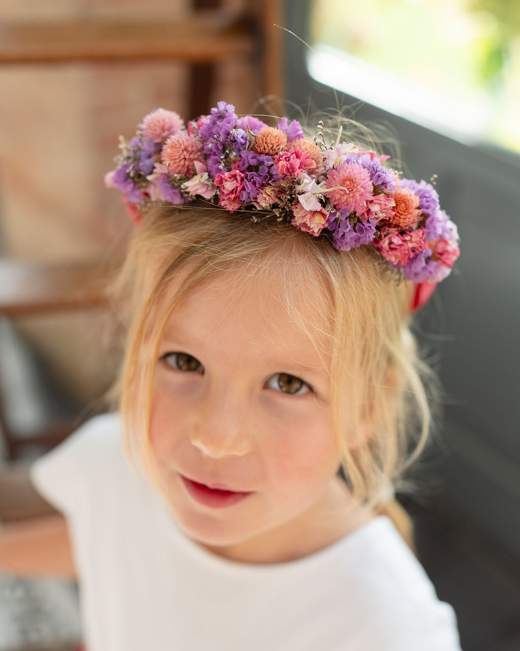 Couronne de tête en fleurs séchées pour cérémonie - Enfant - SAUZON