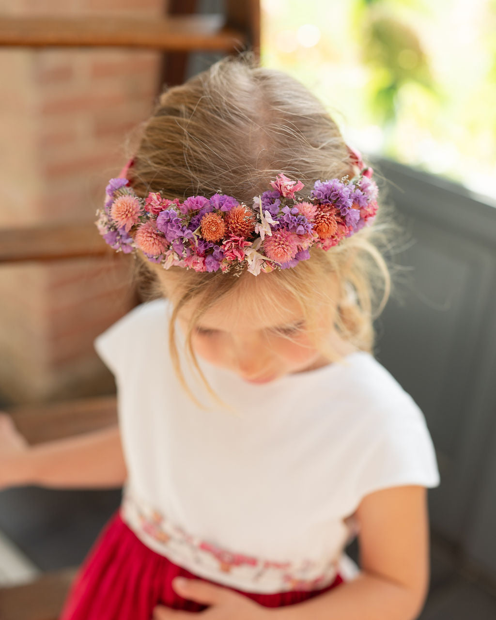 Couronne de tête en fleurs séchées pour cérémonie - Enfant - SAUZON