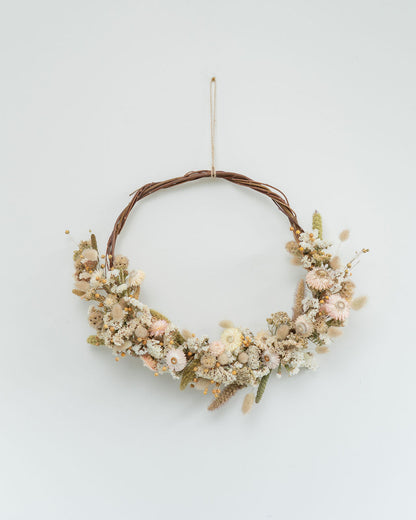 Couronne murale de fleurs séchées - MOONLIGHT