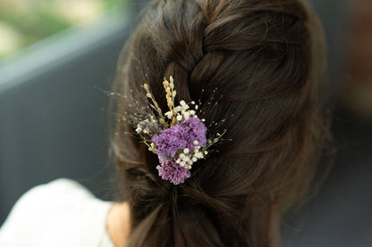 Pic à chignon en fleurs séchées pour cérémonie - GROIX