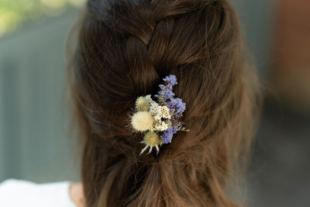 Pic à chignon en fleurs séchées pour cérémonie - HOEDIC