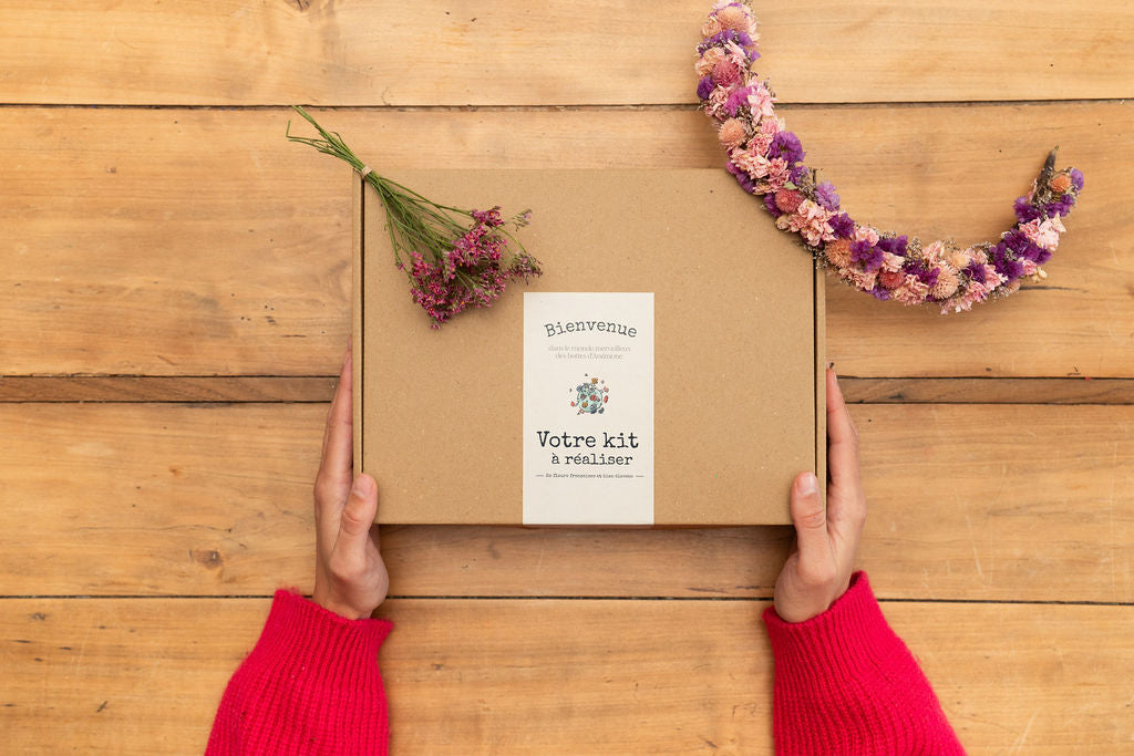 Kit DIY à réaliser - Couronne de tête adulte en fleurs séchées - Rose