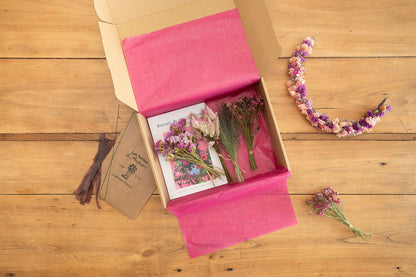 Kit DIY à réaliser - Couronne de tête adulte en fleurs séchées - Rose