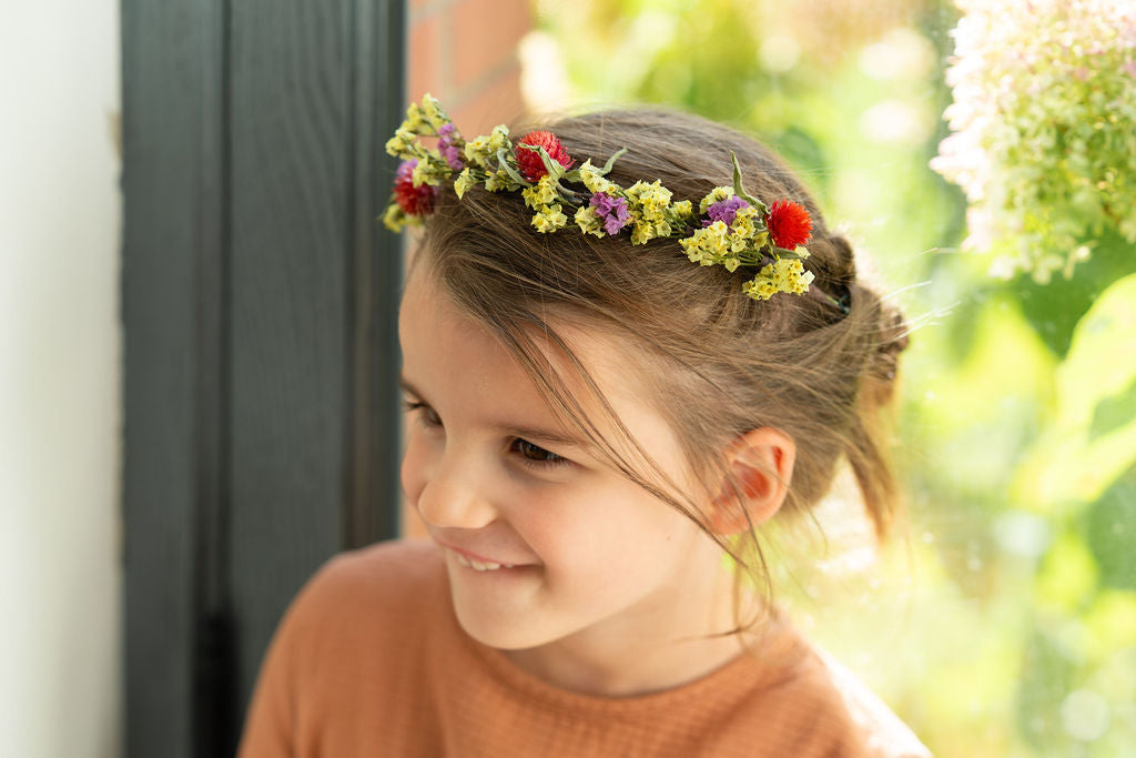 Kit DIY à réaliser - Couronne de tête enfant en fleurs séchées - Peps