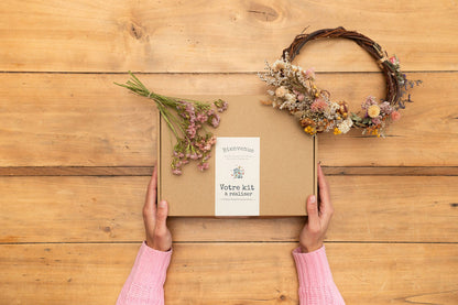 Kit DIY - Guirlande murale en fleurs séchées - Pastel